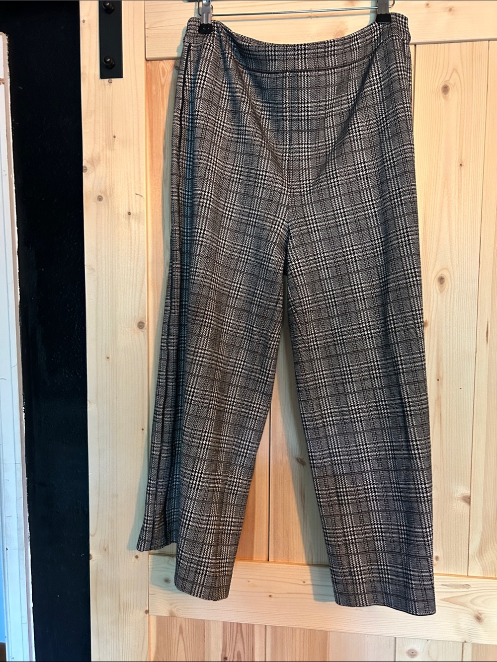 Lysse Black and Grey Plaid Wide-Leg Pants